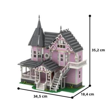 Imagem de Blocos De Construção Coraline Palácio Rosa 1542PCS Filme Apartamento A