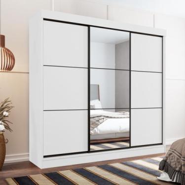 Imagem de Guarda Roupa 2,30m Casal c/ Espelho 3 Portas Correr 8 Gavetas Tokio Br