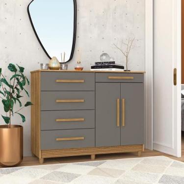 Imagem de Cômoda Sapateira Orion Nature Alasca 5 Gavetas 2 Portas - CASA H