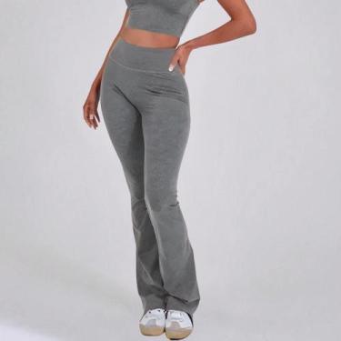 Imagem de Calça Flare Bailarina Peluciada Cintura Alta Forrada Flanelada Grossa 