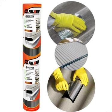 Imagem de manta asfáltica para telhado laje rufos impermeabilizante aluminizada 