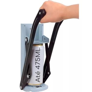 Imagem de Amassador de Latas Latinha e Latão de Cerveja 2 em 1 com Abridor de Garrafas Manual em Alumínio Reforçado