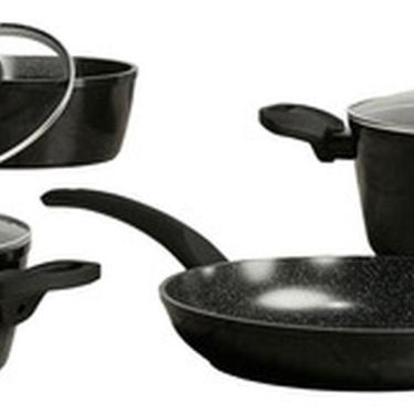 Imagem de Conjunto 4 Panelas Ceramica Antiaderente Stone Preta Jomafe