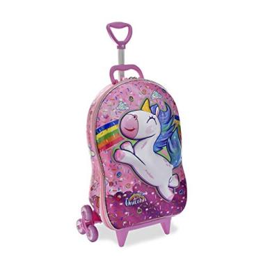 Imagem de Mochila Escolar 3D com 6 Rodinhas Cute Unicorn Sweet - Maxtoy