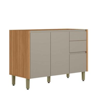 Imagem de Balcão para Pia Arya 120cm 100% MDF Jequitibá/Gris Fosco - sallar home
