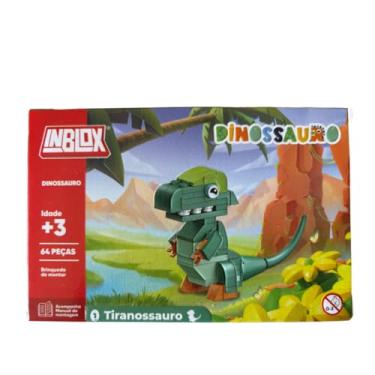 Imagem de Bloco De Montar Dinossauro Modelo Tiranossauro 64 Peças Item Colecionável 1 De 6