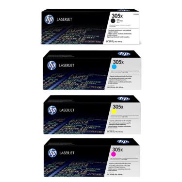 Imagem de Kit 4x Toner HP 305X M451DW M475DN Original I BK+C+Y+M