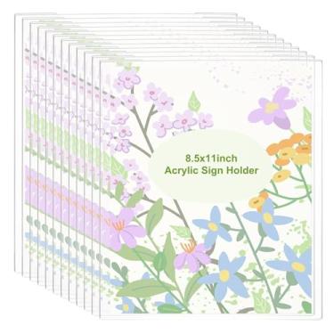 Imagem de PATIKIL Suporte de placa de acrílico, pacote com 6, suporte de papel de parede de 21 x 28 cm, moldura transparente com fita adesiva dupla face para escritório, restaurante, memorando, guia de menu