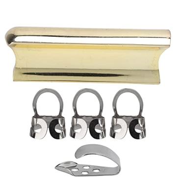 Imagem de MUNEFE aço inoxidável guitarra Slide Bar picaretas, Metal guitarra Slide Bar vara picaretas, guitarra elétrica Slide Bar picaretas para melhorar a experiência de jogo geral (Silver) (Gold)