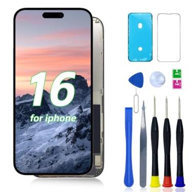 Imagem de FNKJYND Substituição de tela LCD para iPhone 16 de 6,1 polegadas (modelo A3287, A3081, A3286, A3288) 3D Touch Screen Display digitalizador kit de reparo conjunto com conjunto de ferramentas