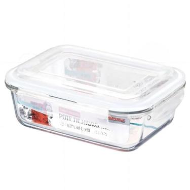 Imagem de Kit 10 Kit 5 Potes Hermético 640ml Vidro 4 Travas(640ML,KIT 5 POTES)