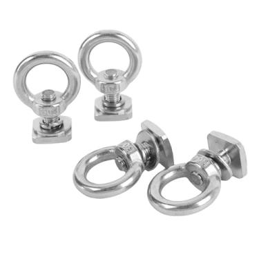 Imagem de Fabater 4pcs Treta T Ancoragem de Montagem para Rack de Telhado, M8 Aço Inoxidável T Parafuso de Ranhura Taquela para Baixo Ringos, Pesado Torneiro T Polícia de Parafuso Ringos de (Prata)