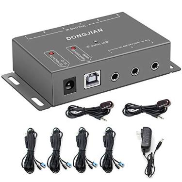 Imagem de DONGJIAN Kit de repetidor infravermelho infravermelho infravermelho, extensor de controle remoto infravermelho infravermelho infravermelho infravermelho e receptores IR Extender para caixa de cabos