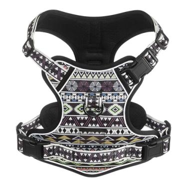 Imagem de Peitoral leve para cães de tamanho pequeno, sem puxão, com 2 clipes de trela, colete acolchoado macio ajustável, colete Oxford refletivo para animais de estimação, puggle, terriers, beagle, étnico