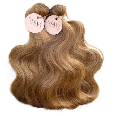 Imagem de Cabelo do Futuro Ondulado Na Tela 65cm 100g Mega Hair 4 Cores Extensão Profissional (Loiro Caramelo)