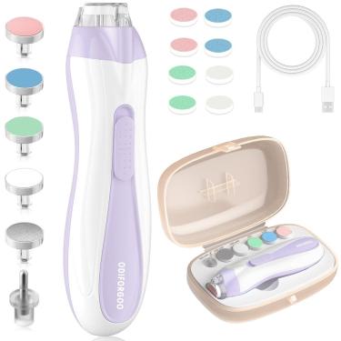 Imagem de Cortador elétrico de unhas para bebês ODIFORGOO com kit 15 em 1 roxo