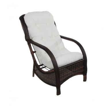 Imagem de Almofada Confortável Impermeável P/ Poltrona Cadeira Banco Duna Cru