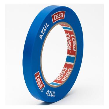 Imagem de Fita Crepe Imobiliária Azul Tesa 40m X 18mm Pintura Precisa UV