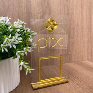 Imagem de Placa Pix Pagamento QrCode de Mesa Balcão com base Acrílico - Criativa