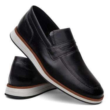 Imagem de Sapato Oxford Social Casual em Couro Legítimo Elegante Masculino - Preto/38