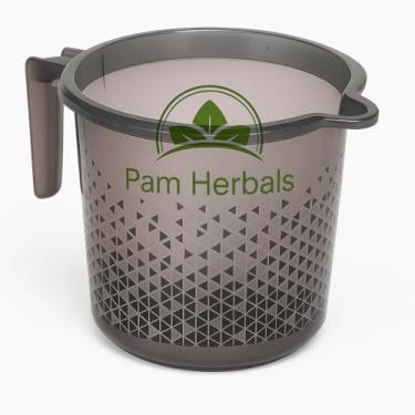 Imagem de Pam Herbals Caneca de banho preta – 1,5 litro, plástico durável, design triangular elegante (pacote com 1)