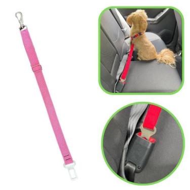Imagem de Cinto de segurança pet universal para cães e gatos - Inter Pets, Rosa