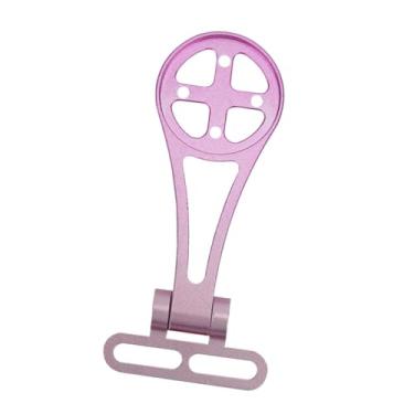Imagem de Generic Suporte para computador de bicicleta frontal Suporte para cronômetro de bicicleta Ângulo ajustável compacto para haste de para medidor de velocidade, Gradiente Rosa