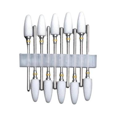 Imagem de Conjunto De Brocas De Cerâmica Para Unhas, 10 Peças Para Máquina Elétr
