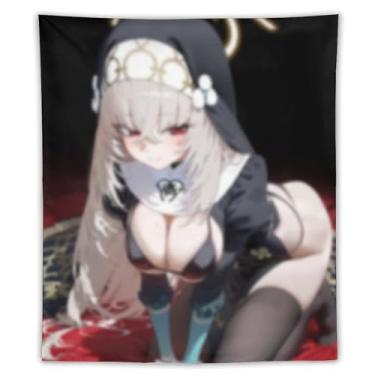 Imagem de LIEGBMEU Tapeçaria sexy de anime menina 127 x 152 cm arte de colcha de parede decoração de tapeçaria caprichosa AF117