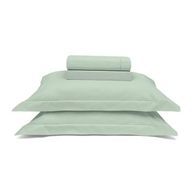 Imagem de Jogo de Cama Buettner Completo Reffinata 230 Fios - 100% Algodão - King - Verde Menta