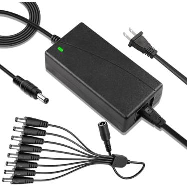Imagem de Adaptador de alimentação de câmera de segurança 12V 5A, carregador rápido, 100 V-240 V CA para DC, cabo divisor de energia de 8 vias, transformadores de energia de LED, serve para analógico /AHD DVR