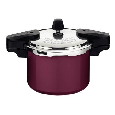 Imagem de Panela de Pressão Tramontina Torino Alumínio com Revest. Cerâmico Vermelho Framboesa 20 cm 4,5 L