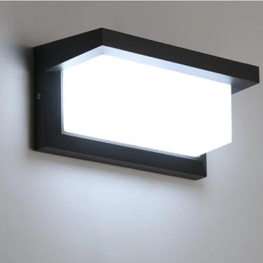Imagem de Wrasse Arandelas de parede externa 2000 lúmens 20W luzes de parede 6500K luminárias externas 120V lâmpada de arandela de montagem moderna para casa externa