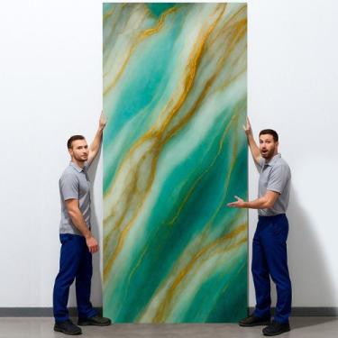 Imagem de Kit 4 Placa Adesiva Parede Rolo Painel Mármore 260x120 Luxo - Tribosho