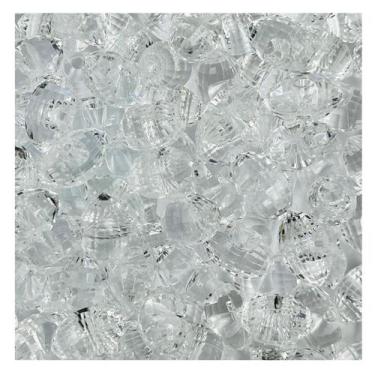 Imagem de Botão Oval Facetado 12x19mm 30pçs Acrílico Transparente 45g - Macall