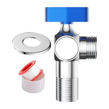 Imagem de Baoblaze Válvula de ângulo Conexão de vaso sanitário Regulador de pressão de água Substituição Leve Banheiro Pia de cozinha Válvula de parada para aquecedor, Azul