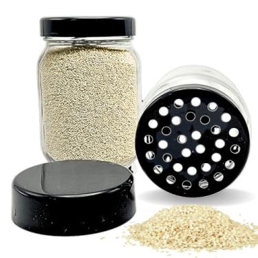 Imagem de Conjunto de 4 Potes Queijeira Polvilhador de Vidro Transparente, 268ml (Branco)