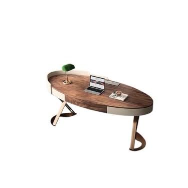 Imagem de ZzleoyuUUs-12 Mesa de mesa de madeira de freixo moderna simples designer de escrita tipo casa nogueira escritório mesa de escrita (160 * 81,8 * 75 cm)