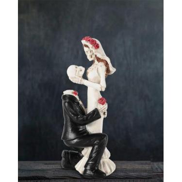 Imagem de Estatuetas GoGnome Skeleton Dia dos Mortos da Noiva e do Noivo