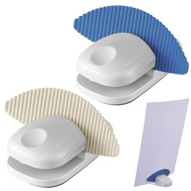 Imagem de Faccito 2 peças de suporte de papel para digitação, tapete antiderrapante, pasta de documentos, com almofadas antiderrapantes, suporte de cópia, grampo de mesa para leitura de papel A4 (branco, azul)