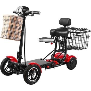 Imagem de Scooter De Mobilidade De 4 Rodas, Scooter Leve Com Assento, Scooters De Mobilidade Dobráveis, Com Cestos Duplos Dianteiros E Traseiros, Subida: 12°, Para Adultos, Idosos, A