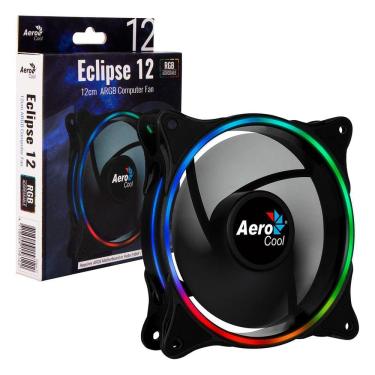 Imagem de Cooler Fan Aerocool Eclipse 12, ARGB, 120mm, Cabo Adaptador de 6 Pinos, Preto