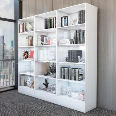 Imagem de Estante para Livros Duda 12 Prateleiras Branco - Carioca Móvies