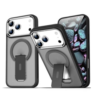 Imagem de LYJSMGZ Capa magnética para Iphone17pro Max/17/17Pro/17Air, evita impressões digitais ocultas com suporte para câmera, proteção surround à prova de choque, capa de telefone preta, 17pro Max