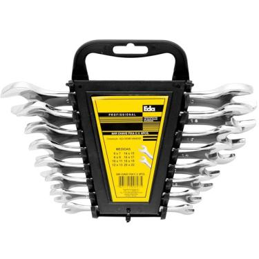 Imagem de Jogo de Chaves Fixas CrV 6-22mm Bandeja com 8 Peças - 8AR - EDA