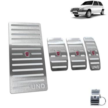 Imagem de Pedaleira + Descanso Fiat Uno 2004 Até 2011 Aço Inox Manual