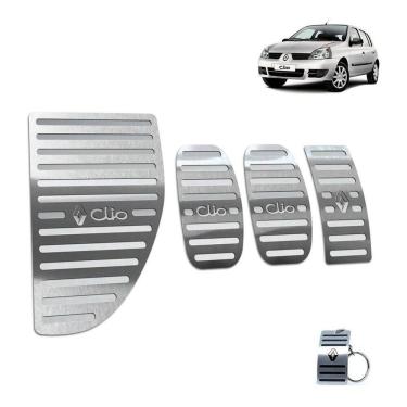 Imagem de Pedaleira Com Descanso Aço Inox Renault Clio 2000/2012 Prata