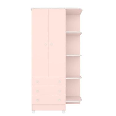 Imagem de Guarda-roupa 2 portas e 3 gavetas DOCE SONHO com cantoneira ROSA ACETINADO