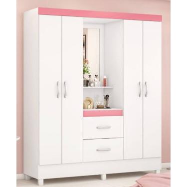 Imagem de Guarda Roupa LORD CAPELINHA BRANCO/ROSA Flex