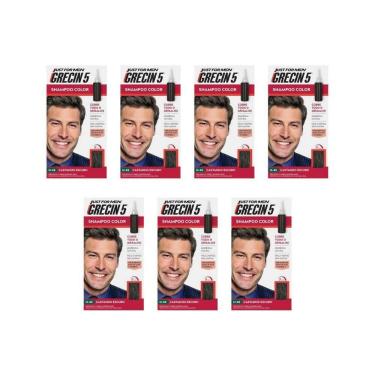 Imagem de Grecin 5 Shampoo Tonalizante Castanho Escuro - Kit Com 7Un